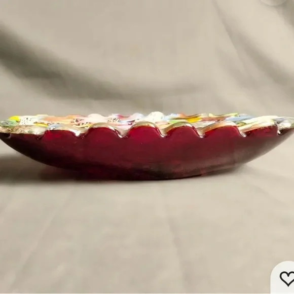 1950’s AVEM Oval Dish Multi-Colored Bizantino Murano Glass Tutti Frutti - Picture 12 of 12